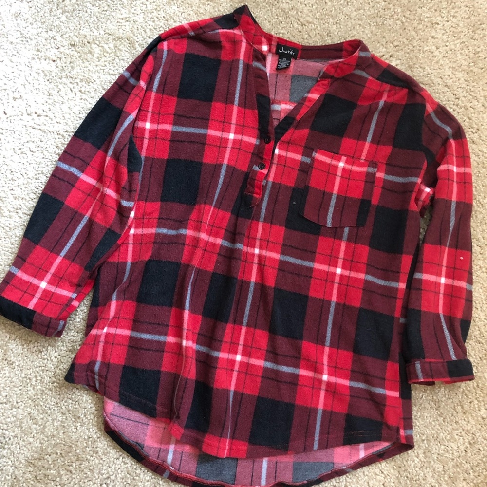 Red Plaid Button Down Shirt